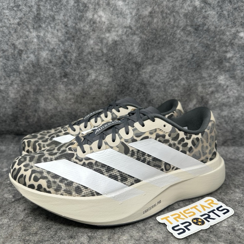 Adidas Adizero Evo SL Running Shoes Womens Size 10 Beige Leopard Print KI3948